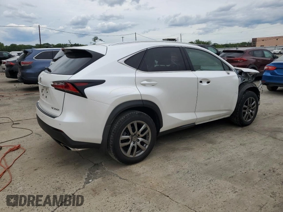 2016 Lexus NX 200t with VIN JTJBARBZ1G2093127, listed as a Copart auction lot 58382955 with 52,199 mi miles and Salvage title. Bid and sale history available at DreamBid. Image 3.