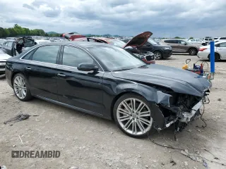 2017 Audi A8 with VIN WAU44AFD1HN017391, listed as a Copart auction lot 54144125 with 48,183 mi miles and Salvage title. Bid and sale history available at DreamBid. Image 4.