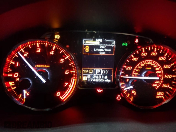 2015 Subaru WRX Limited with VIN JF1VA1J68F8825506, listed as a Copart auction lot 57385615 with 174,955 mi miles and Clean title. Bid and sale history available at DreamBid. Image 9.