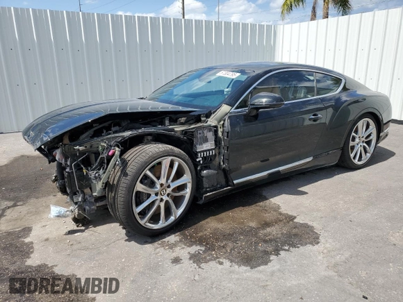 2020 Bentley Continental GT First Edition with VIN SCBCG2ZG9LC075046, listed as a Copart auction lot 57304795 with 32,669 mi miles and Salvage title. Bid and sale history available at DreamBid. Image 1.