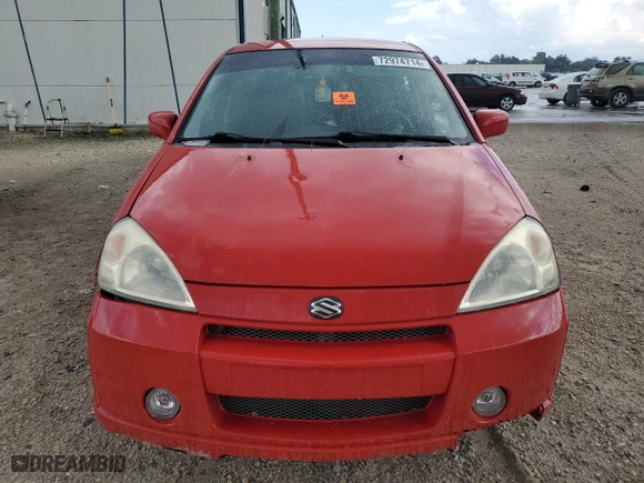 2003 Suzuki Aerio SX with VIN JS2RC41H235204287, listed as a Copart auction lot 72974714 with 0 mi miles and Non Repairable. Bid and sale history available at carsss.com. Image 5.