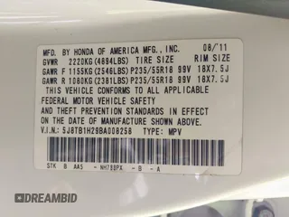 2011 Acura RDX z VIN 5J8TB1H29BA008258, wystawiony jako IAAI lot #42224587 z przebiegiem 136 855 mil mil oraz . Historia ofert i sprzedaży dostępna na DreamBid. Obrazek 9.