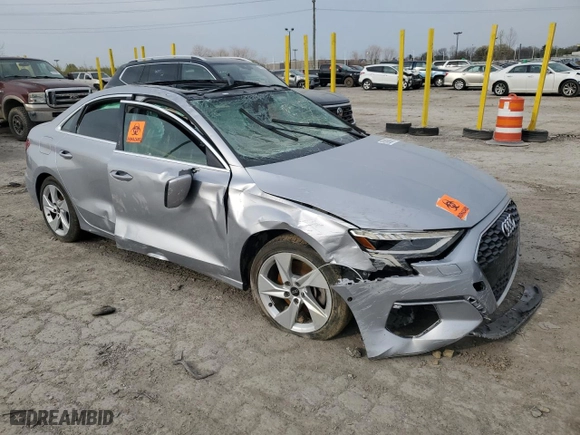 2023 Audi A3 Premium with VIN WAUAUDGY7PA110492, listed as a Copart auction lot 52920615 with 0 mi miles and Salvage Title. Bid and sale history available at carsss.com. Image 4.