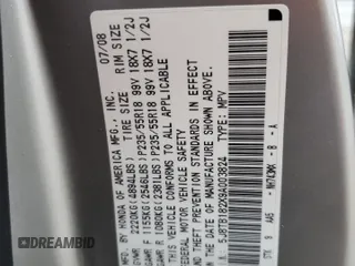 2009 Acura RDX z VIN 5J8TB182X9A003824, wystawiony jako Copart lot #43548985 z przebiegiem 182 107 mil mil oraz Szkoda całkowita • Salvage title. Historia ofert i sprzedaży dostępna na DreamBid. Obrazek 13.