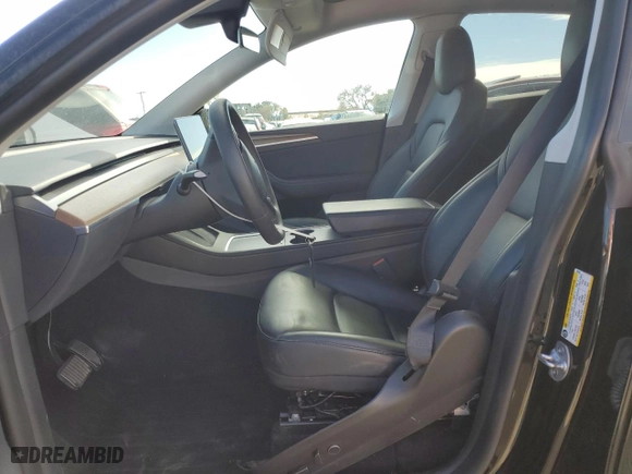 2022 Tesla Model Y Long Range with VIN 7SAYGDEE2NF575433, listed as a Copart auction lot 47576175 with 53,642 mi miles and Salvage Title. Bid and sale history available at carsss.com. Image 7.