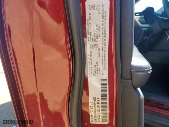 2022 Jeep Grand Cherokee L Limited with VIN 1C4RJKBG3N8519093, listed as a Copart auction lot 46531535 with 57,721 mi miles and Salvage Title. Bid and sale history available at carsss.com. Image 15.