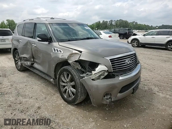 2013 Infiniti QX56 with VIN JN8AZ2NF3D9550754, listed as a Copart auction lot 54130675 with 202,669 mi miles and Salvage title. Bid and sale history available at DreamBid. Image 14.