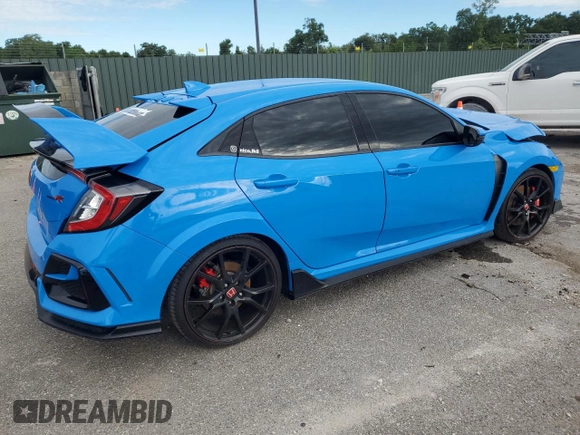2021 Honda Civic Type R Touring z VIN SHHFK8G76MU200876, wystawiony jako Copart lot #57042224 z przebiegiem Nie podano mil oraz Szkoda całkowita • Salvage title. Historia ofert i sprzedaży dostępna na DreamBid. Obrazek 3.