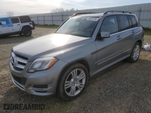 2015 Mercedes-Benz GLK with VIN WDCGG8JB0FG440447, listed as a Copart auction lot 48285755 with 114,987 mi miles and Salvage Title. Bid and sale history available at carsss.com. Image 1.
