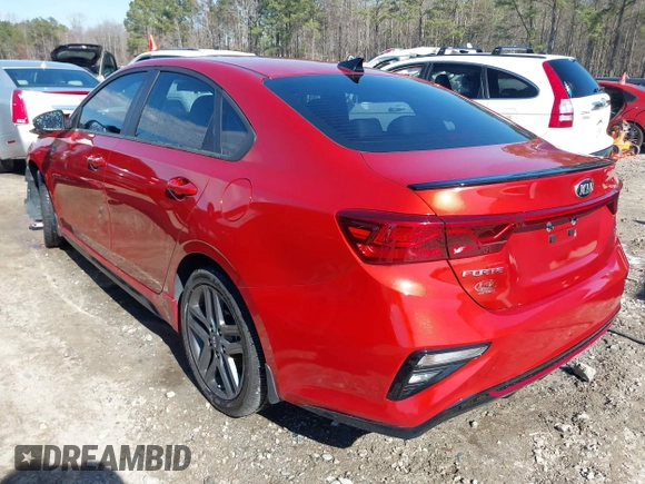 2021 Kia Forte GT-Line with VIN 3KPF34AD7ME405490, listed as a IAAI auction lot 41639170 with 26,808 mi miles. Bid and sale history available at carsss.com. Image 3.