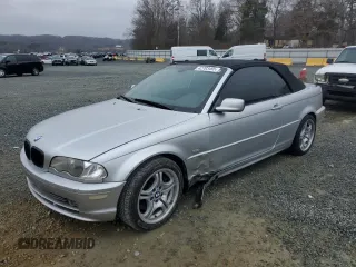 2001 BMW 3 Series 330Ci with VIN WBABS53411JU85191, listed as a Copart auction lot 42703495 with 0 mi miles and Salvage Title. Bid and sale history available at carsss.com. Image 1.