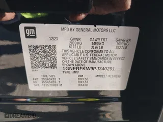 2023 Chevrolet Traverse LS with VIN 1GNERFKW9PJ340291, listed as a IAAI auction lot 41827755 with 16,677 mi miles. Bid and sale history available at carsss.com. Image 9.