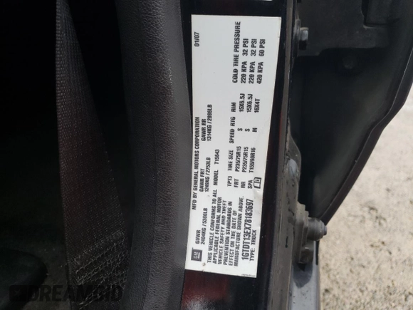 2007 GMC Canyon SLE2 with VIN 1GTDT13EX78183697, listed as a Copart auction lot 85237344 with 157,282 mi miles and Salvage Title. Bid and sale history available at carsss.com. Image 13.