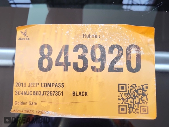 2018 Jeep Compass Latitude with VIN 3C4NJCBB3JT267351, listed as a IAAI auction lot 42715580 with 153,508 mi miles and . Bid and sale history available at DreamBid. Image 29.