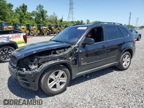 2011 BMW X5 35d with VIN 5UXZW0C58BL662048, listed as a Copart auction lot 55648975 with 166,291 mi miles and Salvage title. Bid and sale history available at DreamBid. Image 1.