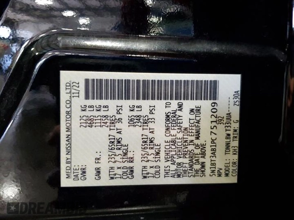 2023 Nissan Rogue S with VIN 5N1BT3AB1PC751209, listed as a Copart auction lot 63629655 with 91,084 mi miles and Clean title. Bid and sale history available at DreamBid. Image 13.