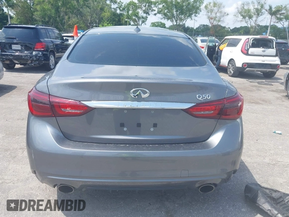 2020 Infiniti Q50 Pure with VIN JN1EV7APXLM208317, listed as a IAAI auction lot 39446112 with 34,846 mi miles and . Bid and sale history available at carsss.com. Image 17.