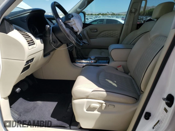 2019 Infiniti QX80 LUXE with VIN JN8AZ2NE5K9227830, listed as a Copart auction lot 72000144 with 46,387 mi miles and Salvage Title. Bid and sale history available at carsss.com. Image 7.