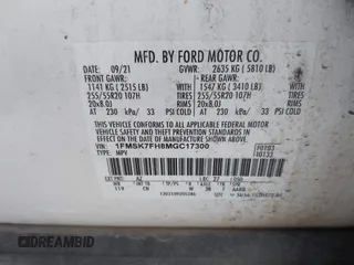 2021 Ford Explorer Limited with VIN 1FMSK7FH8MGC17300, listed as a IAAI auction lot 41537593 with 91,956 mi miles. Bid and sale history available at carsss.com. Image 9.