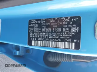 2019 Hyundai Kona SE с VIN KM8K12AA4KU296799, выставлен на аукционе IAAI как лот 42037709 с пробегом 50 656 миль миль и . История ставок и продаж доступна на DreamBid. Изображение 9.