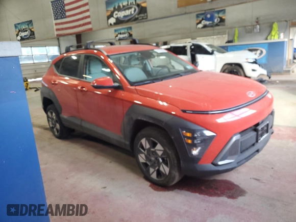 2024 Hyundai Kona SEL with VIN KM8HCCAB8RU083917, listed as a Copart auction lot 51672045 with 17,456 mi miles and Salvage Title. Bid and sale history available at carsss.com. Image 4.