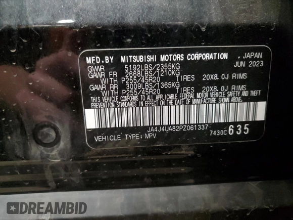 2023 Mitsubishi Outlander SE with VIN JA4J4UA82PZ061337, listed as a Copart auction lot 50820495 with 15,997 mi miles and Salvage Title. Bid and sale history available at carsss.com. Image 15.