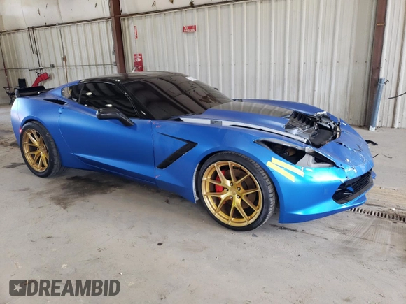 2015 Chevrolet Corvette Z51 3LT with VIN 1G1YM2D78F5107814, listed as a Copart auction lot 67974484 with 36,866 mi miles and Salvage title. Bid and sale history available at DreamBid. Image 4.