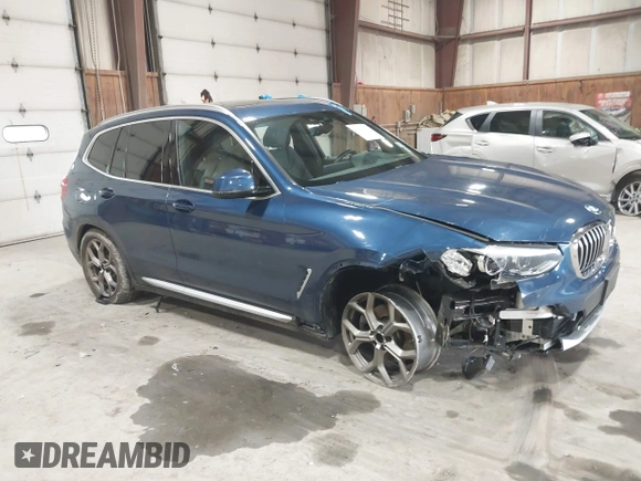 2021 BMW X3 xDrive30i with VIN 5UXTY5C02M9G23931, listed as a IAAI auction lot 41949325 with 44,345 mi miles and . Bid and sale history available at DreamBid. Image 1.