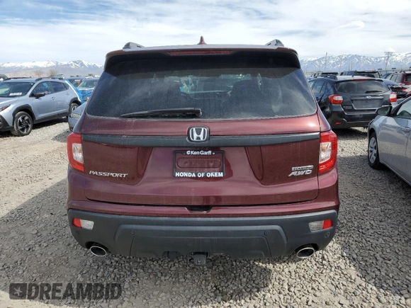 2021 Honda Passport Touring with VIN 5FNYF8H96MB018724, listed as a Copart auction lot 47623155 with 23,520 mi miles and Salvage Title. Bid and sale history available at carsss.com. Image 6.