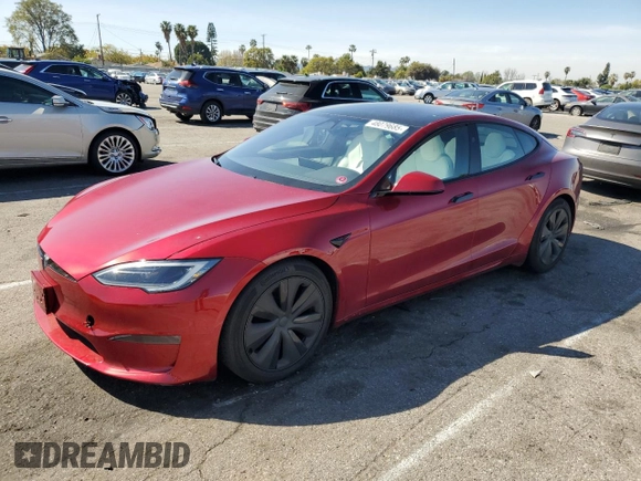2023 Tesla Model S with VIN 5YJSA1E53PF525324, listed as a Copart auction lot 48079685 with Not provided miles and Salvage title. Bid and sale history available at DreamBid. Image 1.