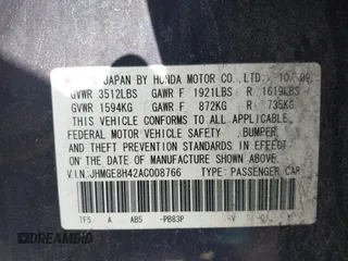 2010 Honda Fit Sport with VIN JHMGE8H42AC008766, listed as a IAAI auction lot 42579084 with Not provided miles and . Bid and sale history available at DreamBid. Image 9.
