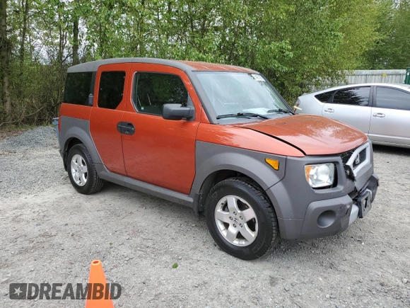 2005 Honda Element EX with VIN 5J6YH28615L029801, listed as a Copart auction lot 54927895 with 164,360 mi miles and Salvage Title. Bid and sale history available at DreamBid. Image 4.