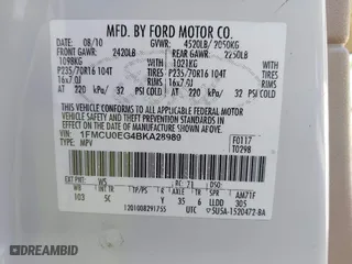 2011 Ford Escape Limited with VIN 1FMCU0EG4BKA28989, listed as a IAAI auction lot 42015694 with 271,226 mi miles. Bid and sale history available at carsss.com. Image 9.