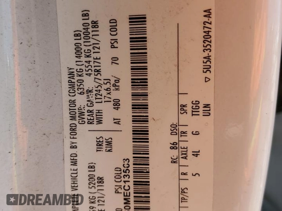 2021 Ford F-350 с VIN 1FD8W3H60MEC13563, выставлен на аукционе Copart как лот 56531435 с пробегом Не указан миль и На запчасти • Non repairable. История ставок и продаж доступна на DreamBid. Изображение 12.