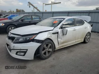 2015 Kia Optima LX with VIN KNAGM4A71F5598582, listed as a Copart auction lot 77694334 with 0 mi miles and Salvage Title. Bid and sale history available at carsss.com. Image 1.