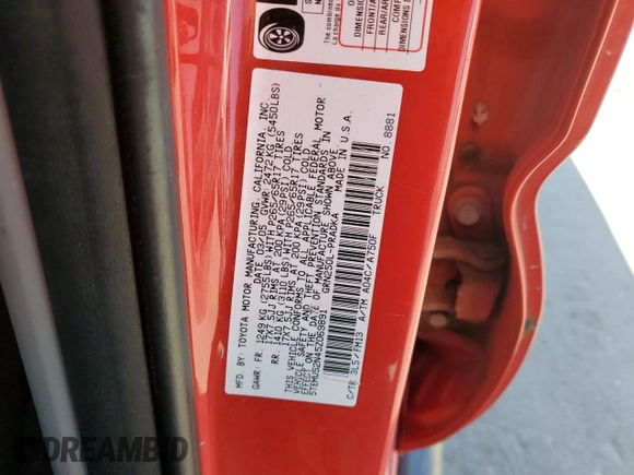 2005 Toyota Tacoma with VIN 5TEMU52N45Z069891, listed as a Copart auction lot 53718295 with 187,559 mi miles and Salvage title. Bid and sale history available at DreamBid. Image 12.
