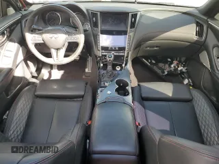 2022 Infiniti Q50 Red Sport 400 with VIN JN1FV7DP4NM370267, listed as a Copart auction lot 45451545 with 46,313 mi miles and Salvage Title. Bid and sale history available at DreamBid. Image 8.