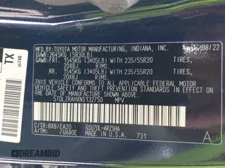2022 Toyota Highlander XSE z VIN 5TDLZRAHXNS132750, wystawiony jako IAAI lot #42041166 z przebiegiem 39 793 mil mil oraz . Historia ofert i sprzedaży dostępna na DreamBid. Obrazek 9.
