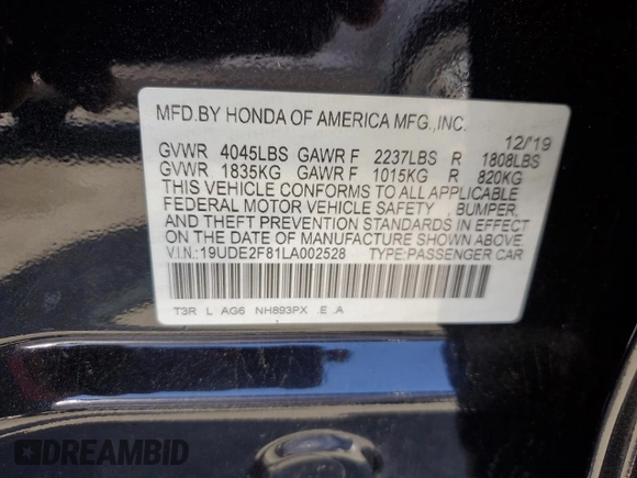 2020 Acura ILX Premium z VIN 19UDE2F81LA002528, wystawiony jako Copart lot #55164725 z przebiegiem 78 109 mil mil oraz Szkoda całkowita • Salvage title. Historia ofert i sprzedaży dostępna na DreamBid. Obrazek 12.