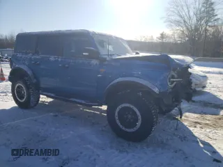 2023 Ford Bronco with VIN 1FMEE5DP7PLB67780, listed as a Copart auction lot 88999485 with 12,098 mi miles and Salvage Title. Bid and sale history available at DreamBid. Image 4.