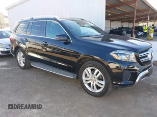 2017 Mercedes-Benz GLS 450 with VIN 4JGDF6EE8HA855778, listed as a IAAI auction lot 41744342 with 89,012 mi miles and . Bid and sale history available at DreamBid. Image 1.