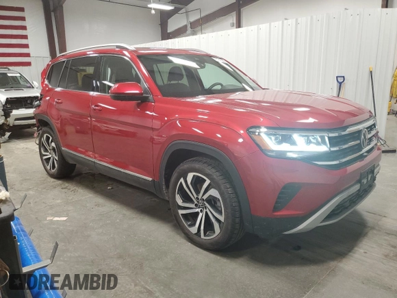 2021 Volkswagen Atlas SEL Premium with VIN 1V2TR2CA5MC542345, listed as a Copart auction lot 51845685 with 30,859 mi miles and Salvage title. Bid and sale history available at DreamBid. Image 4.