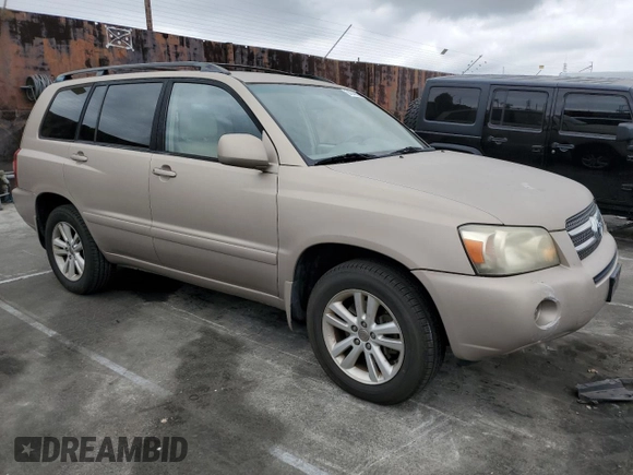 2006 Toyota Highlander Hybrid with VIN JTEDW21AX60008386, listed as a Copart auction lot 54345835 with 213,419 mi miles and Clean Title. Bid and sale history available at carsss.com. Image 4.