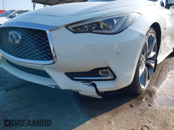 2017 Infiniti Q60 Red Sport 400 with VIN JN1FV7EL6HM701933, listed as a IAAI auction lot 41485664 with 72,496 mi miles and . Bid and sale history available at carsss.com. Image 18.