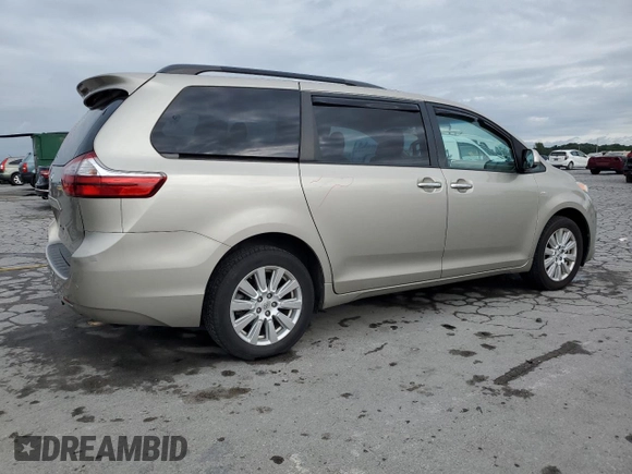 2017 Toyota Sienna XLE with VIN 5TDDZ3DC7HS170619, listed as a Copart auction lot 58575075 with 153,184 mi miles and Clean title. Bid and sale history available at DreamBid. Image 3.