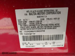 2012 Mazda Mazda6 i Sport with VIN 1YVHZ8BH1C5M33709, listed as a IAAI auction lot 41811495 with 88,479 mi miles. Bid and sale history available at carsss.com. Image 9.