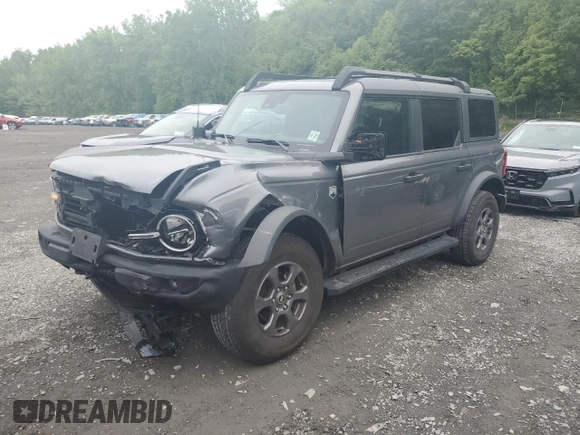 2022 Ford Bronco with VIN 1FMDE5BH3NLB54318, listed as a Copart auction lot 58734885 with 27,033 mi miles and Salvage title. Bid and sale history available at DreamBid. Image 1.