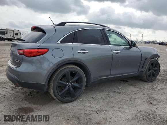 2015 Infiniti QX70 with VIN JN8CS1MU3FM380970, listed as a Copart auction lot 54387985 with 126,955 mi miles and Salvage Title. Bid and sale history available at DreamBid. Image 3.