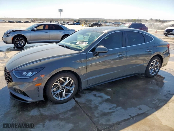 2021 Hyundai Sonata SEL with VIN 5NPEF4JA4MH082200, listed as a Copart auction lot 48205075 with 57,581 mi miles and Salvage Title. Bid and sale history available at carsss.com. Image 1.