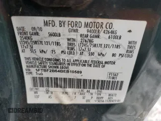 2011 Ford F-250 XL с VIN 1FTBF2B64BEB10589, выставлен на аукционе Copart как лот 65821785 с пробегом 237 431 миль миль и Чистый • Clean title. История ставок и продаж доступна на DreamBid. Изображение 12.